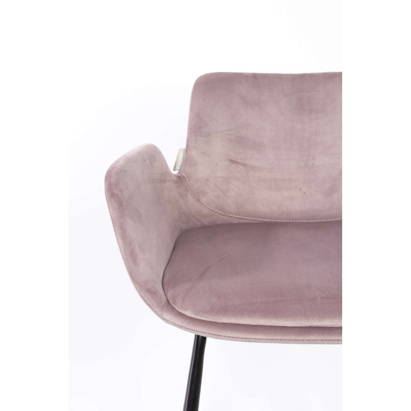 Krzesło barowe z podłokietnikami Brit, różowe, Zuiver