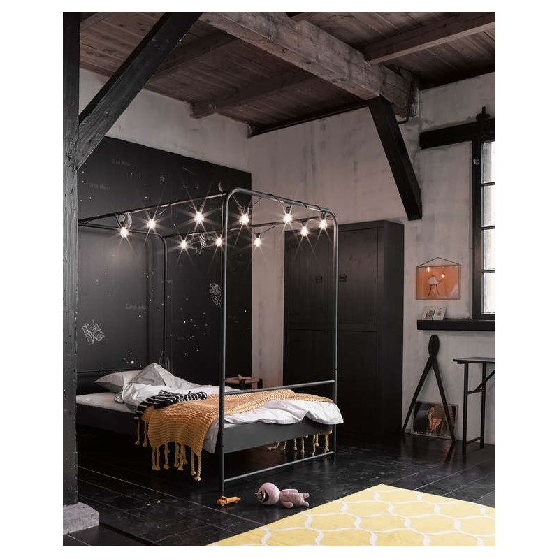 Metalowe łóżko Bunk 120x200 cm, czarny, Woood