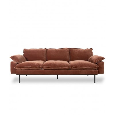 Brązowa sofa Retro 3-osobowa, HKliving