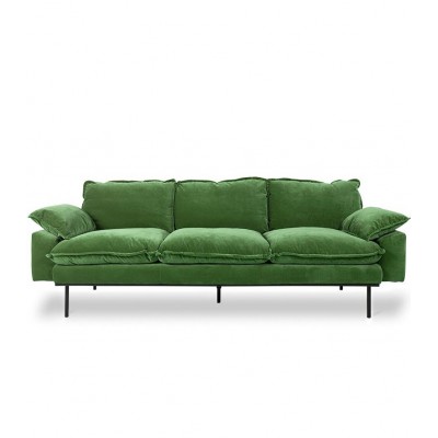 Zielona sofa Retro 3-osobowa, HKliving