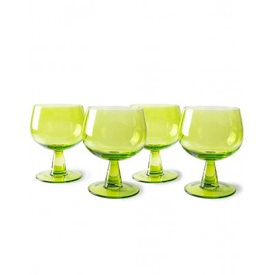 Niskie kieliszki do wina Emeralds, 4 szt., limonkowa zieleń, HKliving