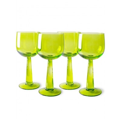 Niskie kieliszki do wina Emeralds, 4 szt., limonkowa zieleń, HKliving