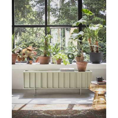 Niska komoda z szybą, kamienista, HKliving