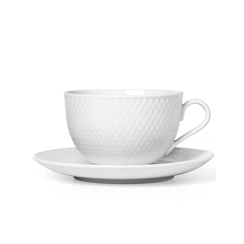 Filiżanka do herbaty biała Rhombe Lyngby Porcelain