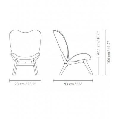 Fotel A Conversation Piece wysoki, naturalny dąb/ shadow, UMAGE