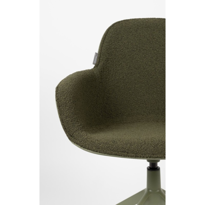 Krzesło obrotowe z podłokietnikami, zielony Albert Kuip, , Zuiver