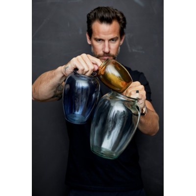 Szklany zielony wazon Kusintha 20 cm, Bitz