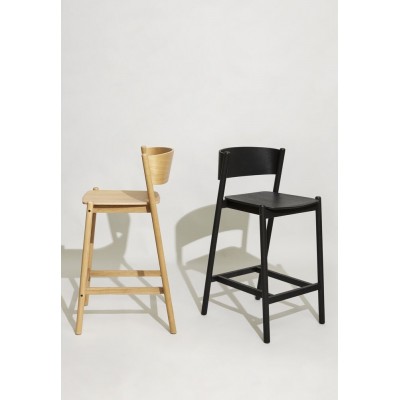 Krzesło barowe Oblique, naturalne, Hübsch