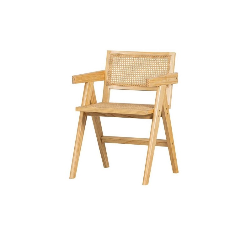 Krzesło do jadalni Gunn, rattan/drewno, Woood