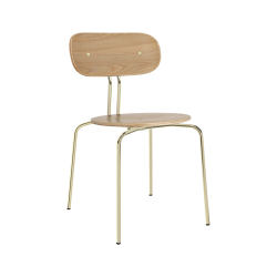 Krzesło Curious, naturalny dąb/złote nogi, Umage