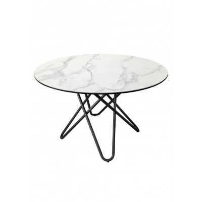 Okrągły stół do jadalni Marble, biały, Interior Space
