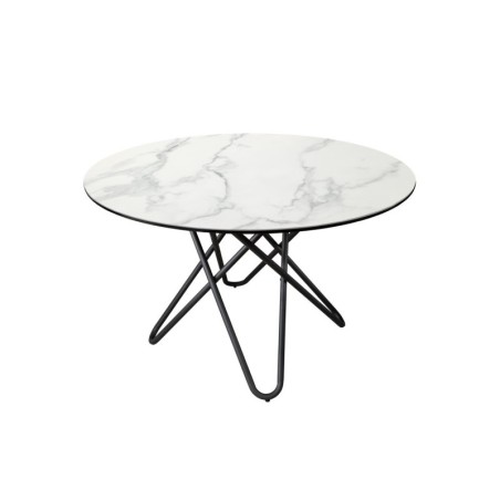 Okrągły stół do jadalni Marble, biały, Interior Space