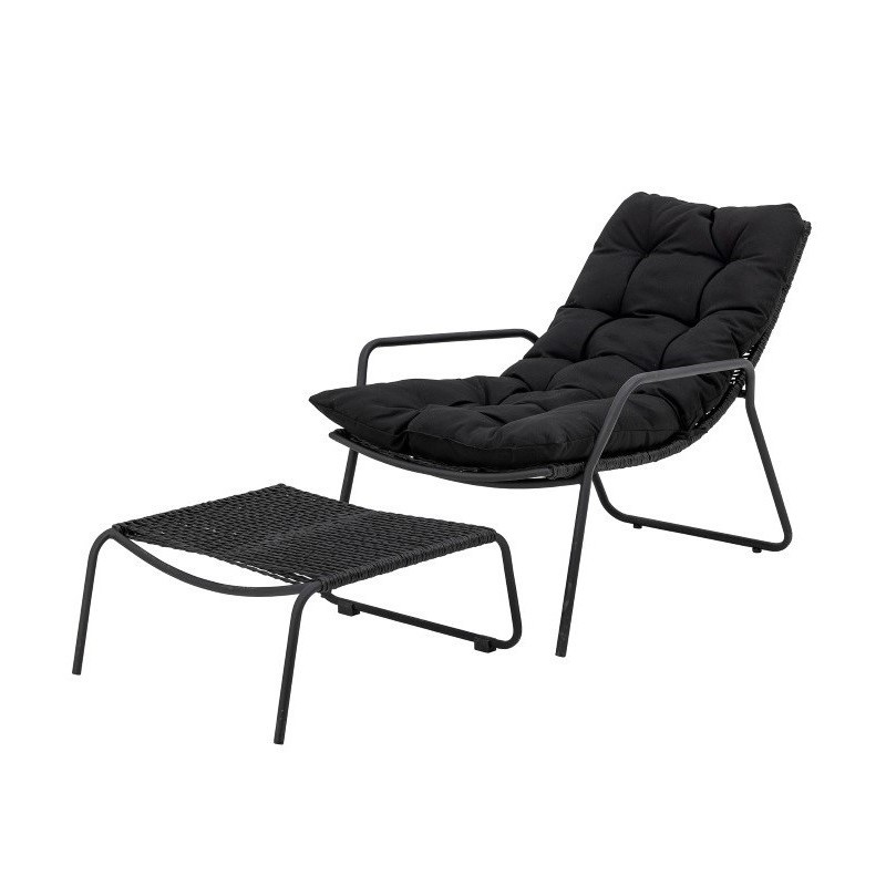 Leżak Boel, czarny, Bloomingville