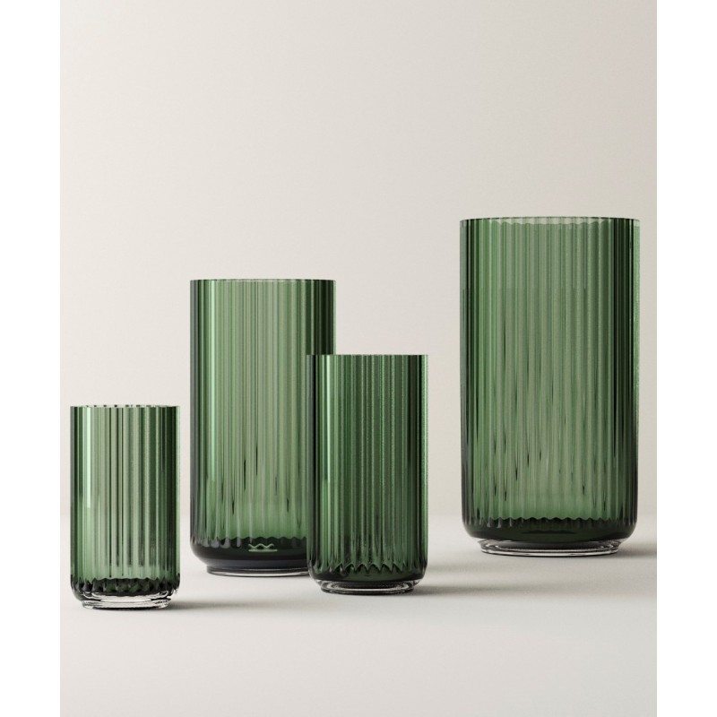 WAZON szklany, 20 CM, zielony, Lyngby