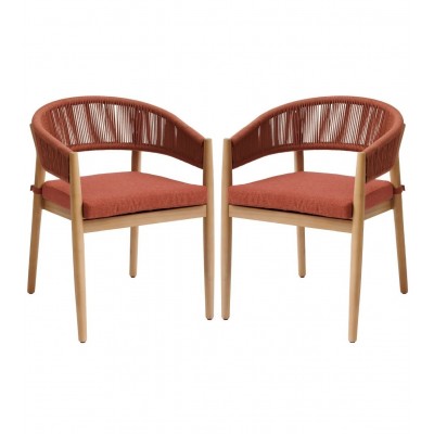 Zestaw dwóch krzeseł ogrodowych Tevio, czerwony, LuDesign