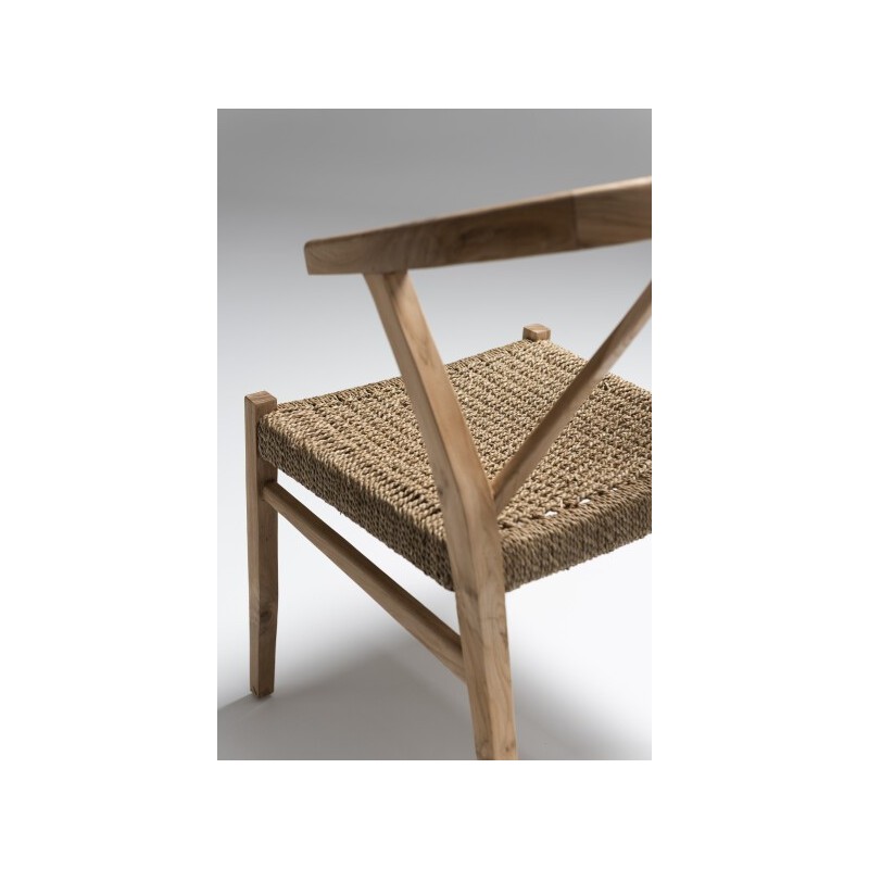 Krzesło drewniane Alis Teak, naturalna, J-Line