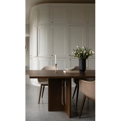 Stół do jadalni Androgyne, L, ciemny dębowy fornir, MENU