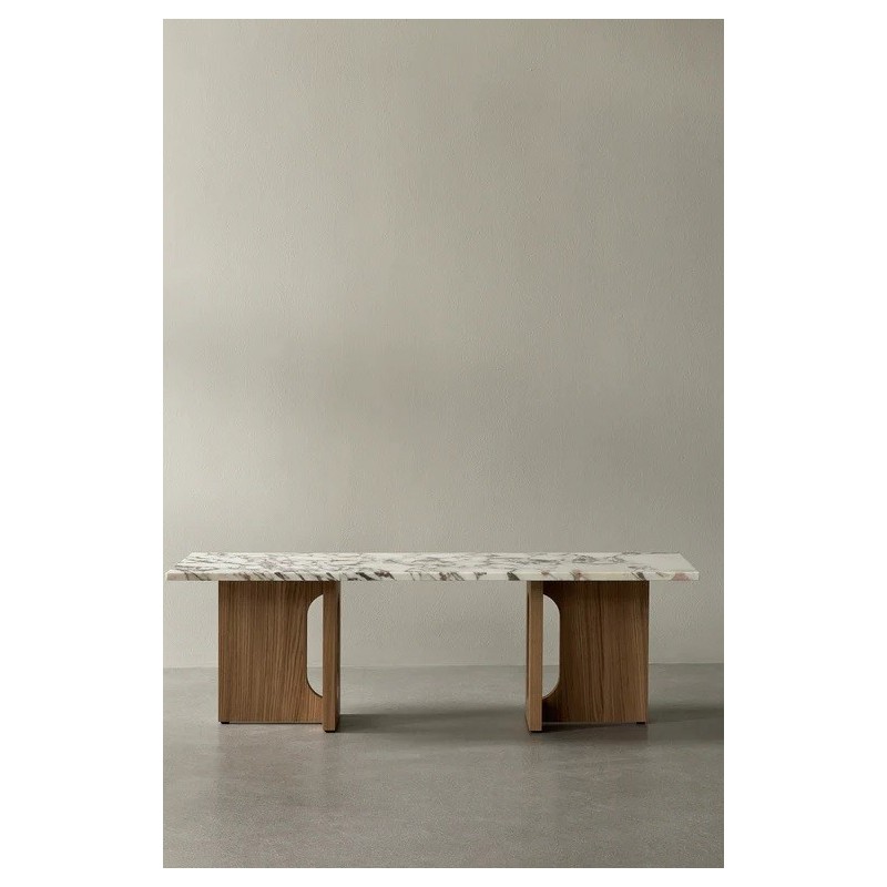 Stół do salonu Androgyne, dębowy fornir/marmur, MENU