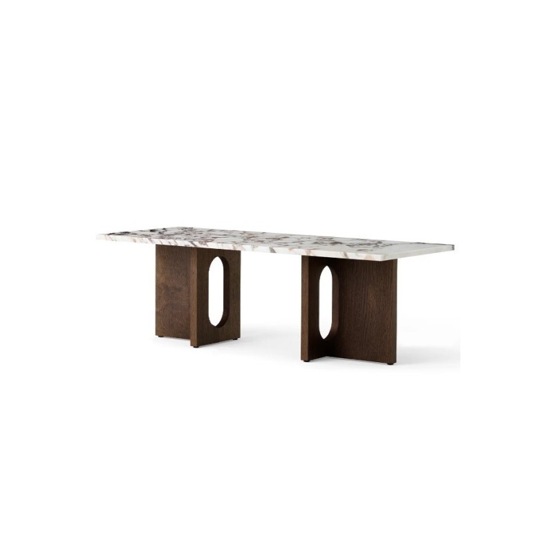 Stół do salonu Androgyne, ciemny dębowy fornir/marmur, MENU