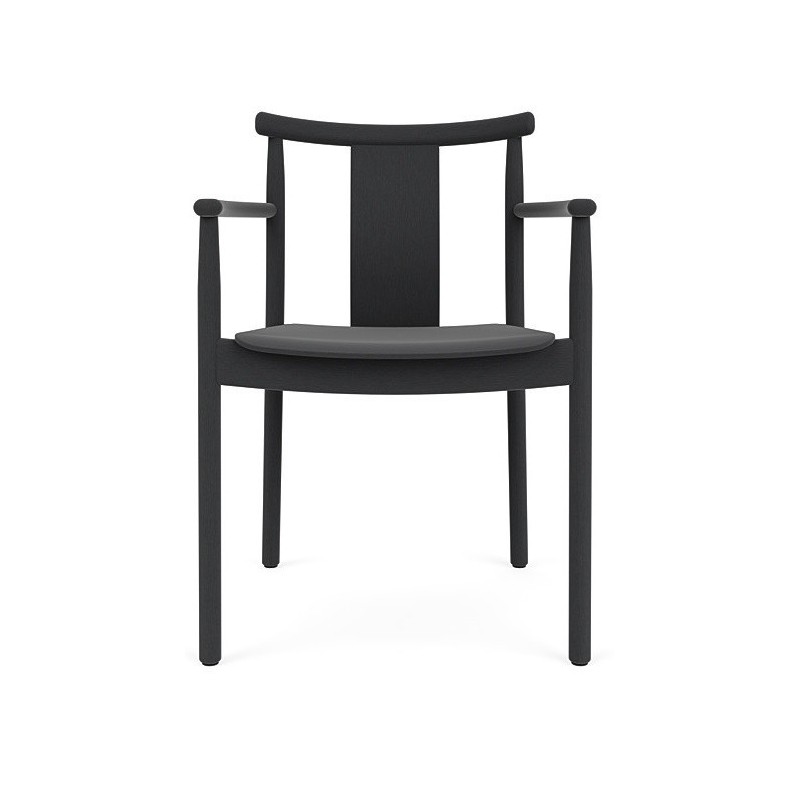 Krzesło do jadalni z podłokietnikami Merkur, czarne, Menu