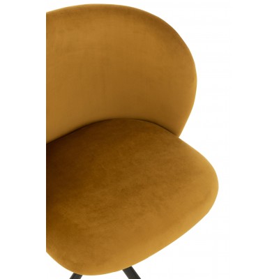 Krzesło obrotowe Turn velvet, ochra, J-Line