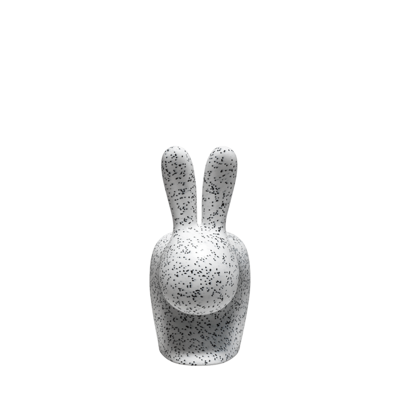 Krzesło Rabbit Dots, biało/czarne, Qeeboo