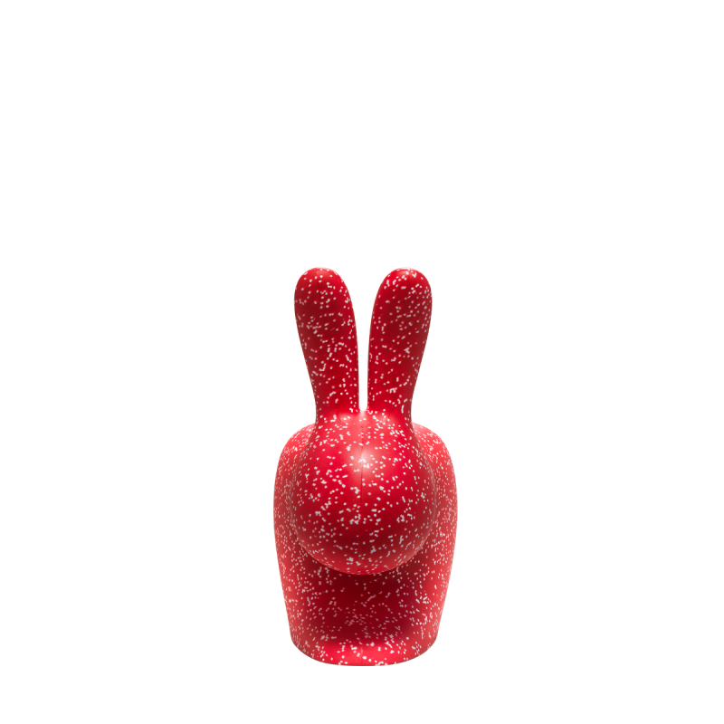 Krzesło Rabbit Dots, czerwono/białe, Qeeboo