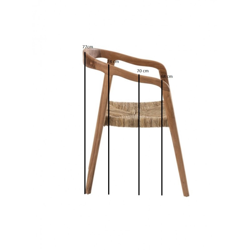 Krzesło z drewna tekowego Ana,  J-Line