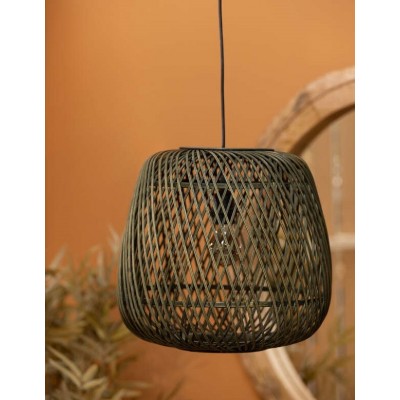 Lampa wisząca bambusowa Moza S, zielona, Woood