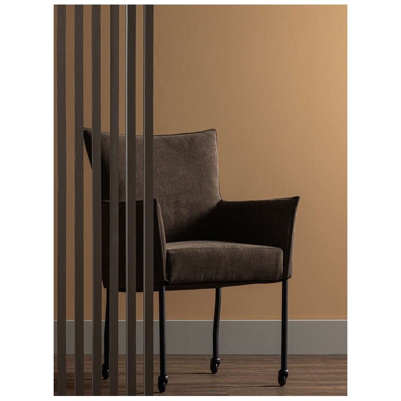 Krzesło z kółkami Ezra, brązowe, Woood