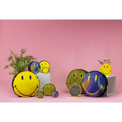 Poduszka Smiley Zigzag, żółta/czarna, Seletti