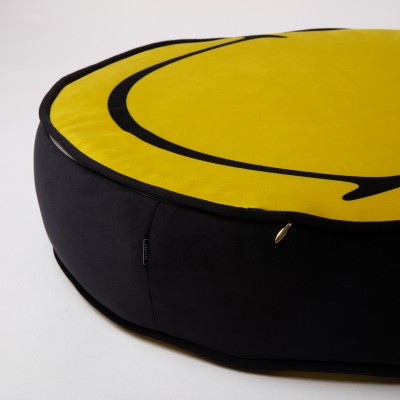 Poduszka Smiley OX, żółta/czarna, Seletti