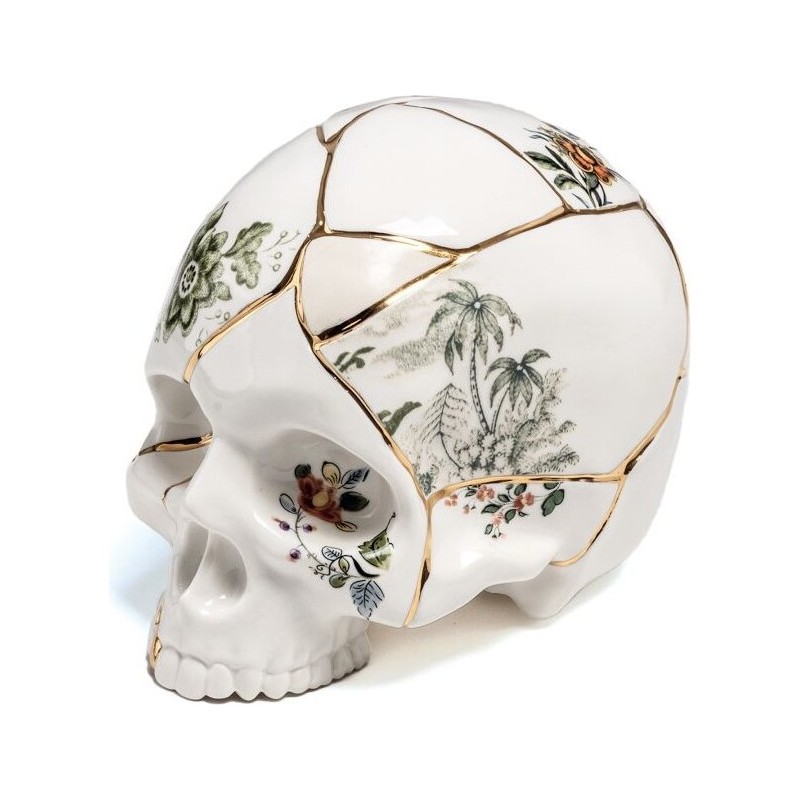 Dekoracja Kintsugi Skull, porcelanowa, Seletti