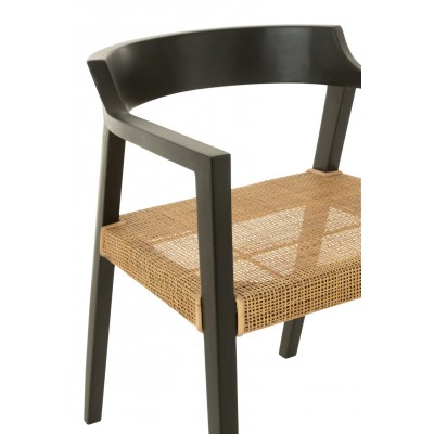 Krzesło Emma, drewno tekowe, czarne, J-line