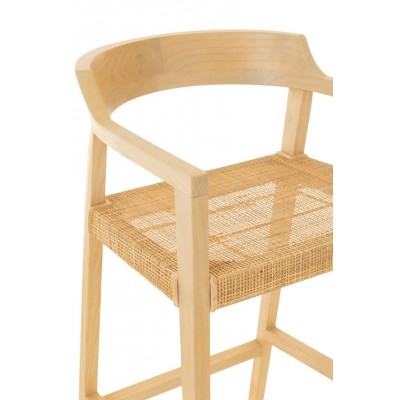 Krzesło barowe Emma, drewno tekowe, naturalne, J-line