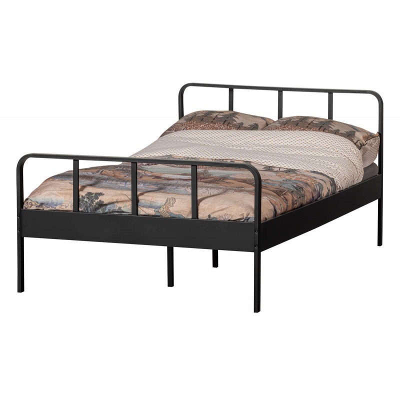 Łóżko metalowe Mees 120x200 cm, czarne, Woood