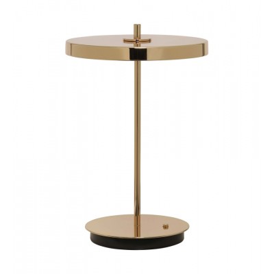 Bezprzewodowa lampa stołowa Asteria Move, Ø20 cm mosiądz, UMAGE