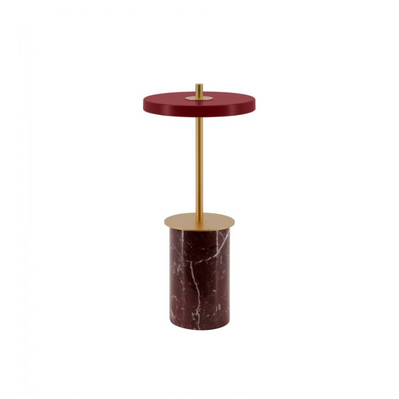 Bezprzewodowa lampa stołowa Asteria Mini czerwony marmur, UMAGE