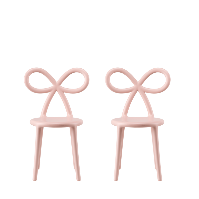 Komplet krzesełek Ribbon Baby, różowy, 2szt. QeeBoo