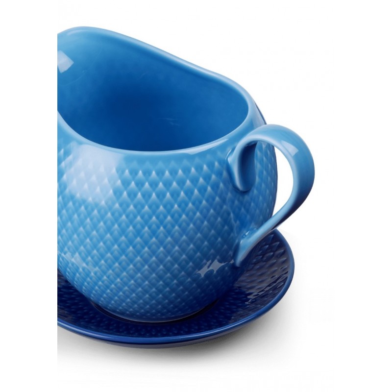 Porcelanowa sosjerka Rhombe, niebieska, Lyngby Porcelain