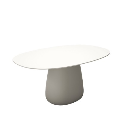 Stół COBBLE, 160cm, HPL, ciepły biały, QeeBoo
