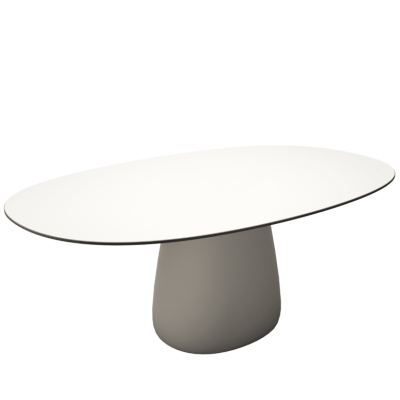 Stół COBBLE, 190cm, HPL, ciepły biały/czarny, QeeBoo