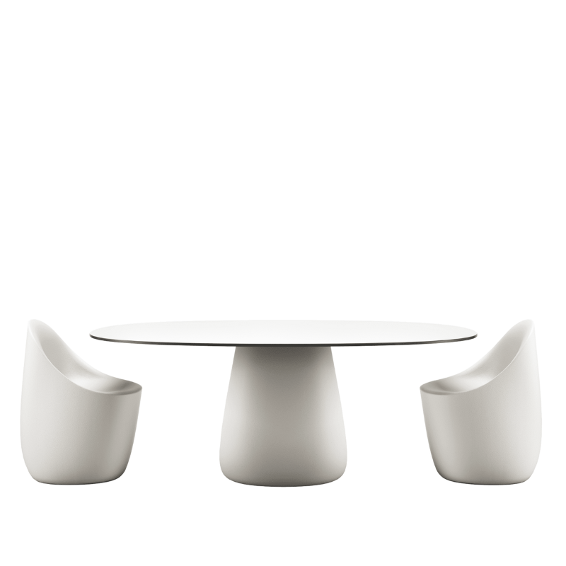 Stół COBBLE, 190cm, HPL, ciepły biały/czarny, QeeBoo
