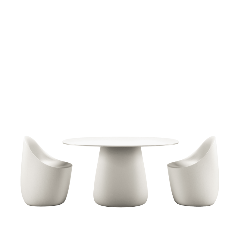 Stół COBBLE, 135cm, HPL, ciepły biały, QeeBoo