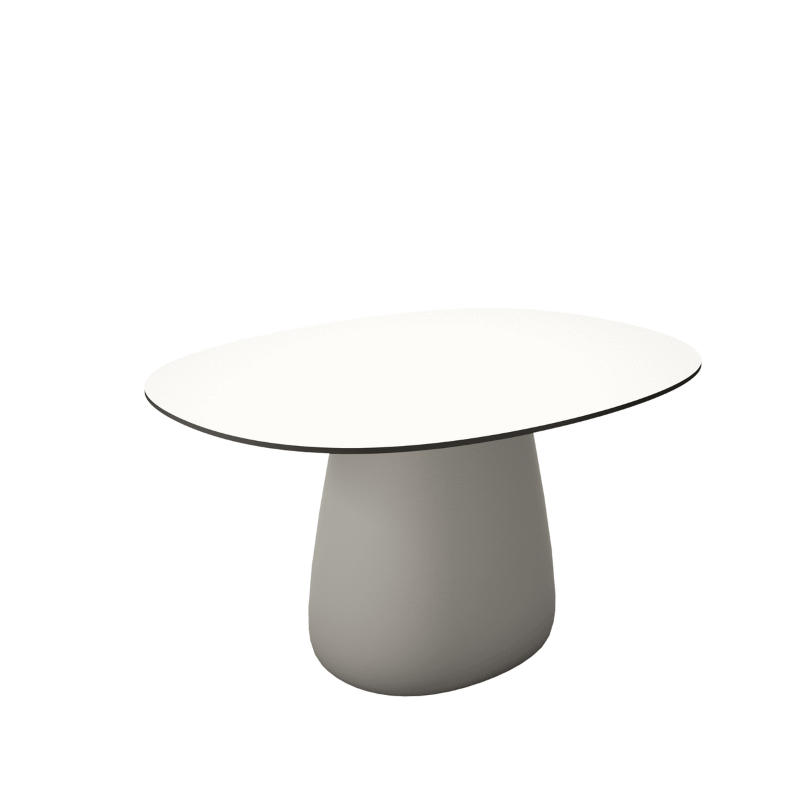 Stół COBBLE, 135cm, HPL, ciepły biały/czarny, QeeBoo