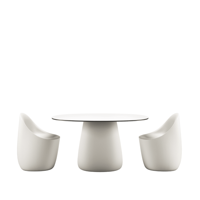 Stół COBBLE, 135cm, HPL, ciepły biały/czarny, QeeBoo