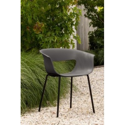 Krzesło STINE szaro-brązowe, outdoor/indoor, Woood