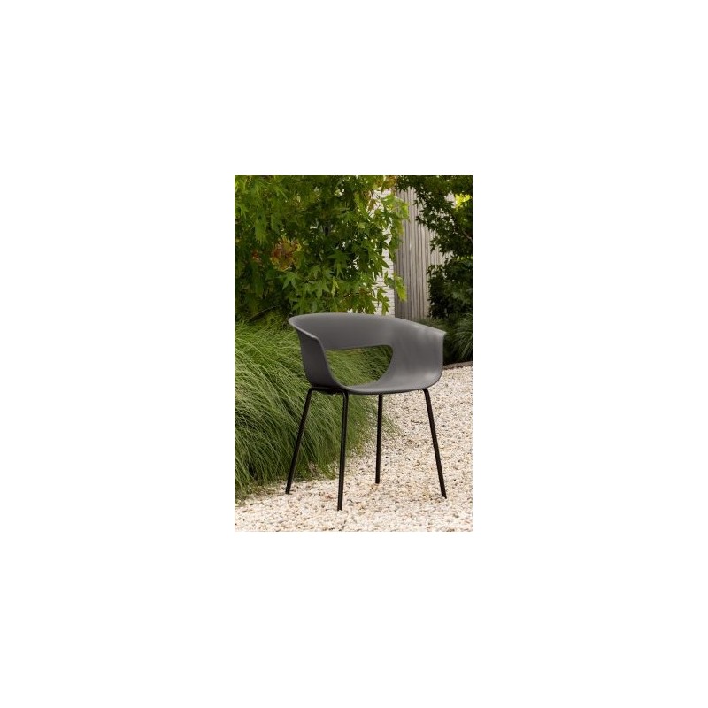 Krzesło STINE szaro-brązowe, outdoor/indoor, Woood