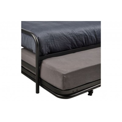 Łóżko metalowe LUCY, podwójne, czarne 90x200cm, Woood