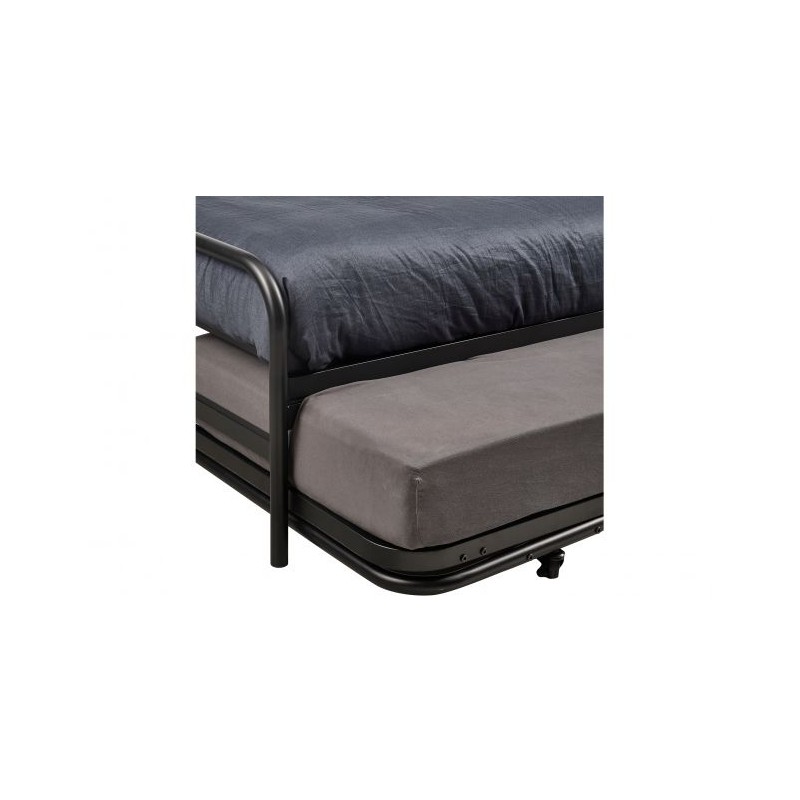 Łóżko metalowe LUCY, podwójne, czarne 90x200cm, Woood